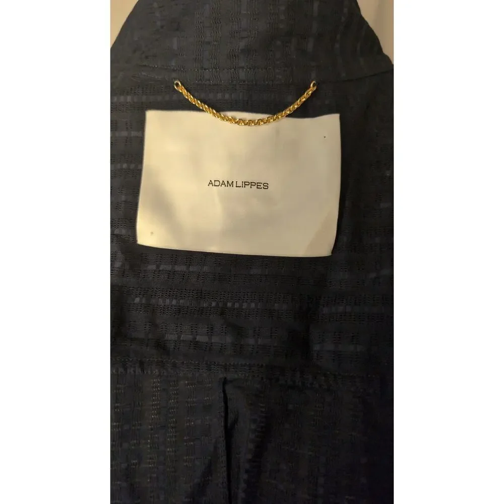 Adam Lippes Navy Double Zip Utility Jacket Quiet Luxury L